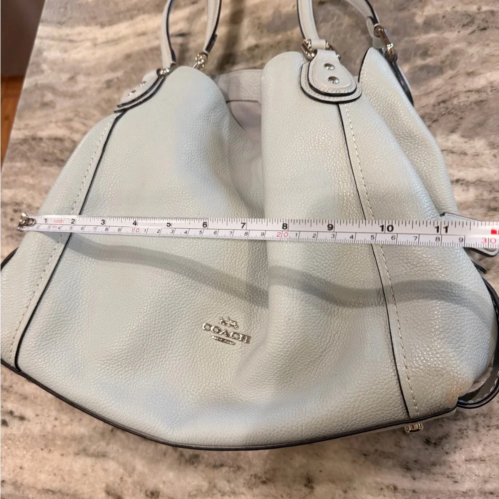 Coach light blue Pebbled Leather Shoulder Bag - Picture 3 of 11